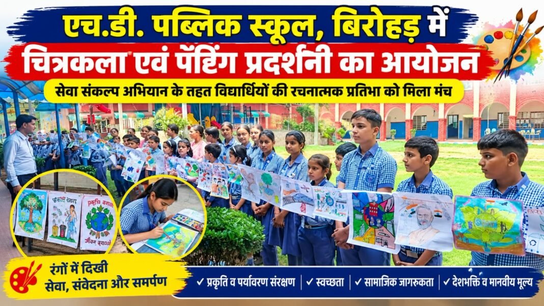 Jhajjar News – एच.डी. पब्लिक स्कूल बिरोहड़ में सेवा संकल्प अभियान के तहत चित्रकला एवं पेंटिंग प्रदर्शनी आयोजित , विद्यार्थियों को किया सम्मानित jhajjar news